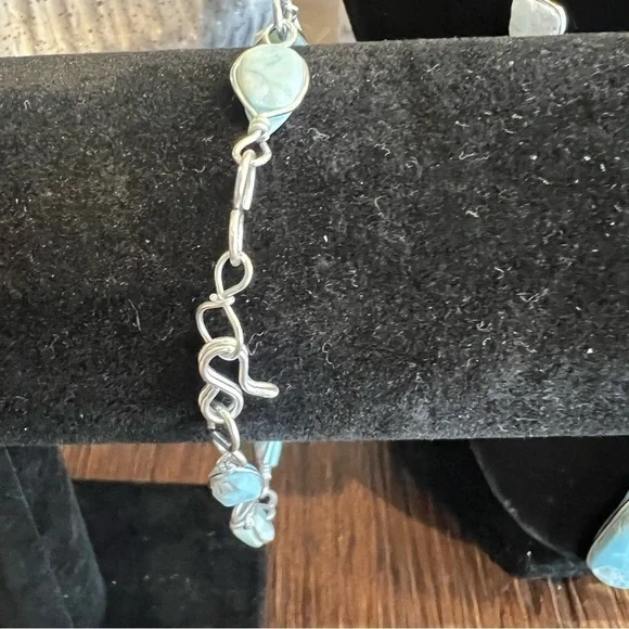 Rare Larimar Gemstone Necklace with matching bracelet - Picture 4 of 6